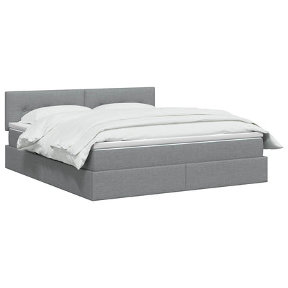 Letto con contenitore e materasso Grigio Chiaro 180 x 200 cm