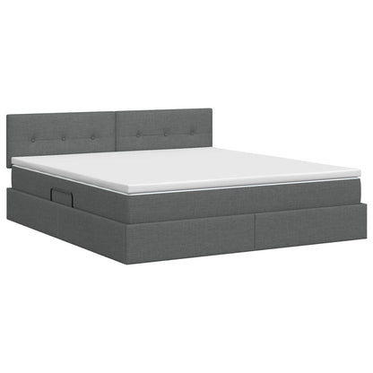 Letto con contenitore e materasso Grigio Scuro 180 x 200 cm | homemem39