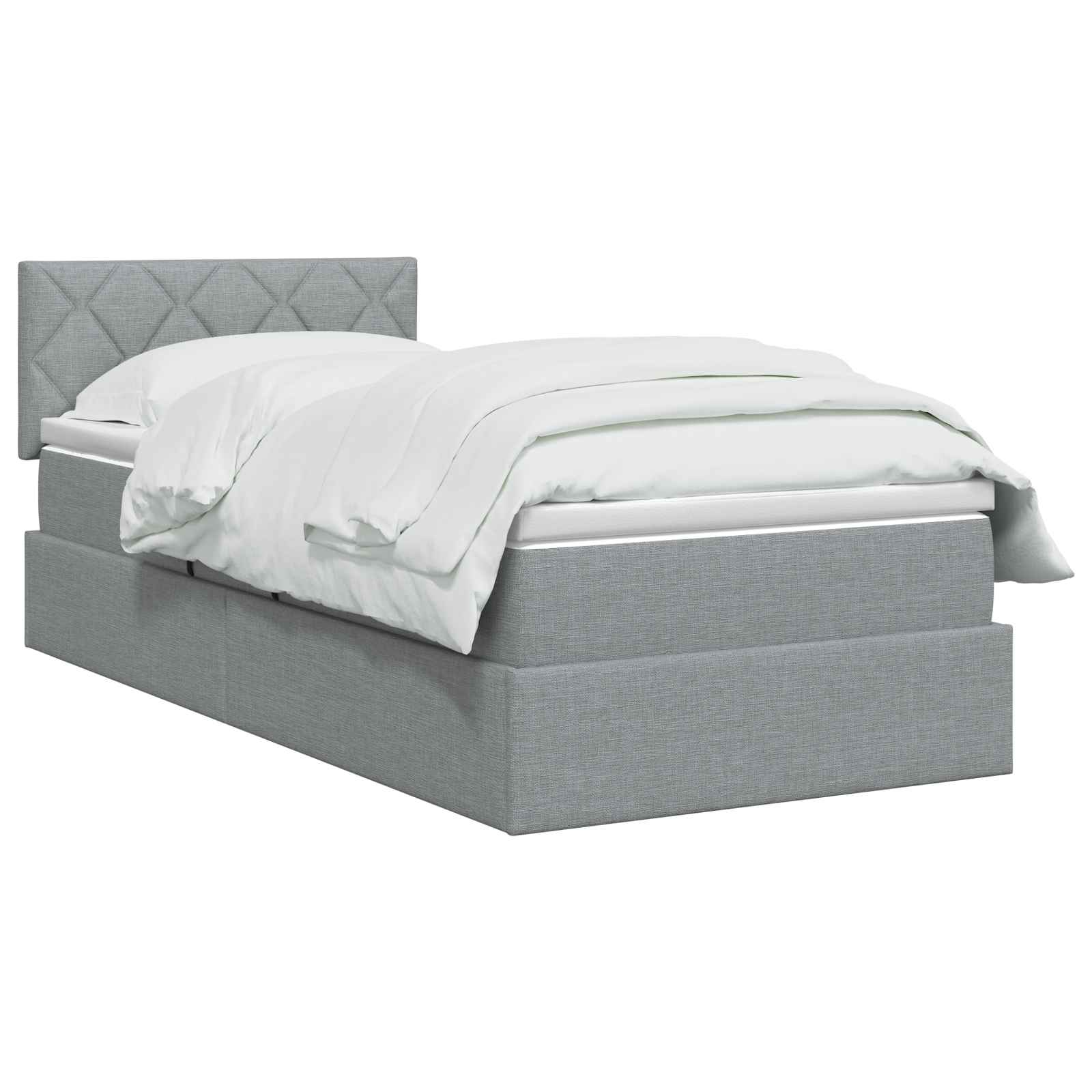 Letto con contenitore e materasso Grigio Chiaro 100 x 200 cm | homemem39