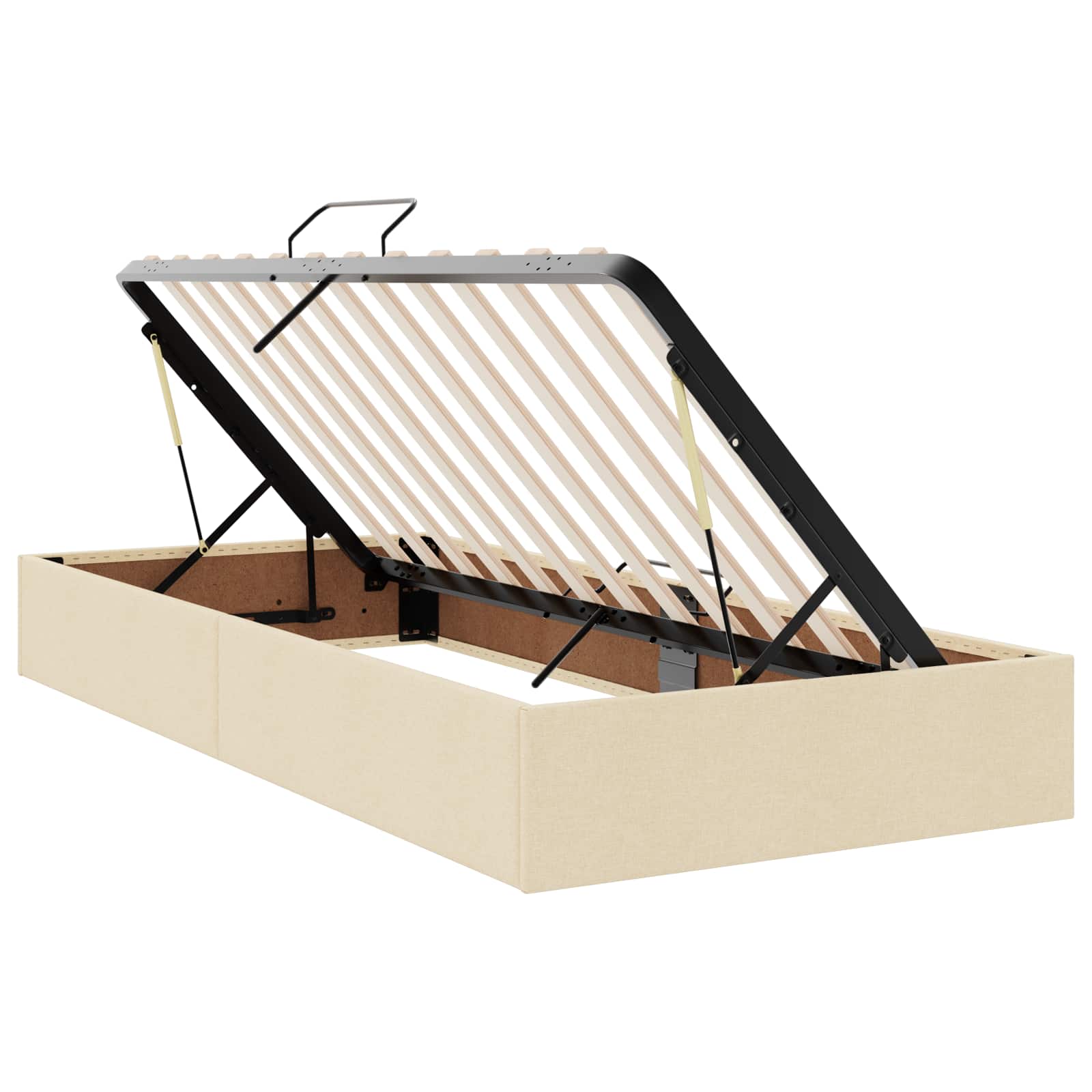 Letto con contenitore e materasso Crema 100 x 200 cm Velluto | homemem39