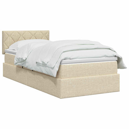 Letto con contenitore e materasso Crema 100 x 200 cm Velluto | homemem39