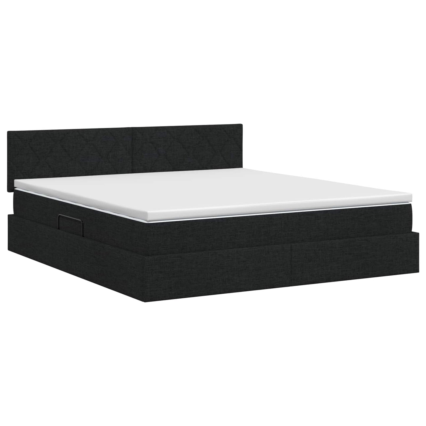 Letto con contenitore e materasso Nero 140 x 190 cm Velluto | homemem39