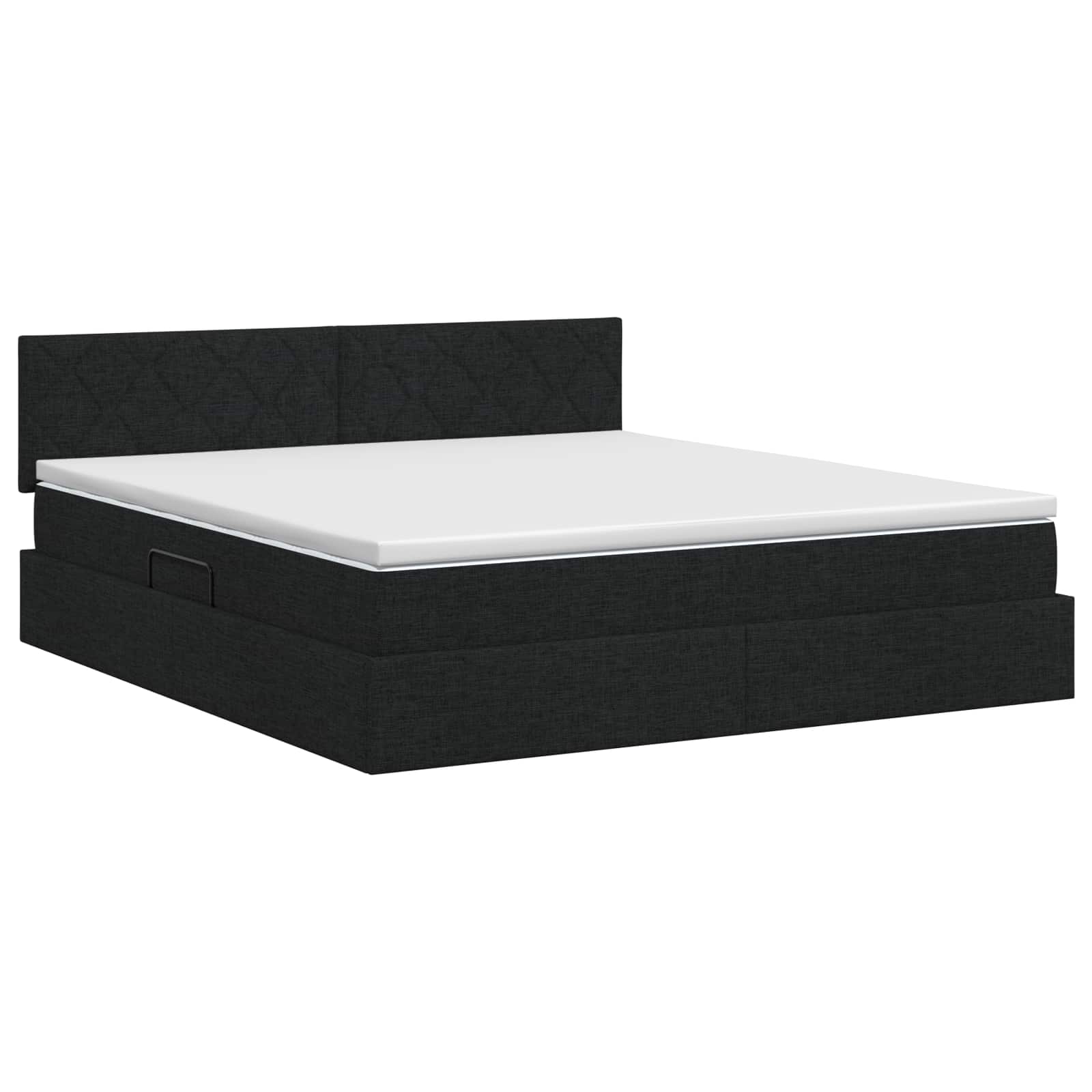 Letto con contenitore e materasso Nero 140 x 190 cm Velluto | homemem39