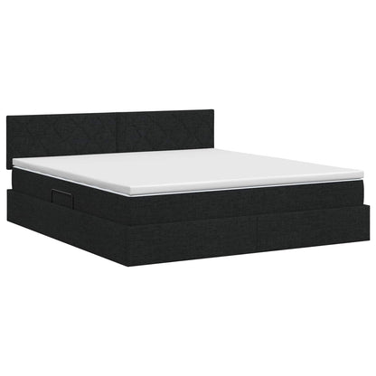 Letto con contenitore e materasso Nero 140 x 190 cm Velluto | homemem39