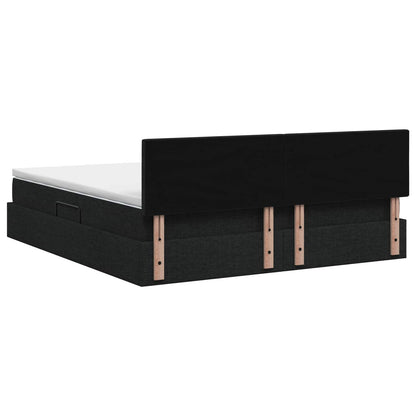 Letto con contenitore e materasso Nero 140 x 190 cm Velluto | homemem39