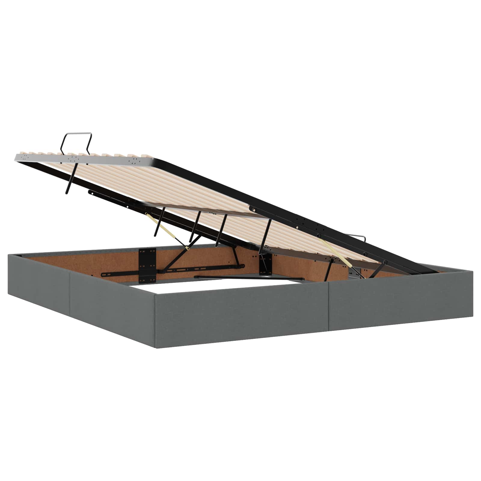 Letto con contenitore e materasso Grigio Scuro 160 x 200 cm | homemem39