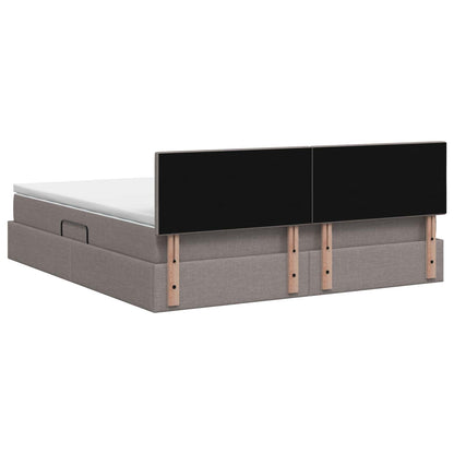 Letto con contenitore e materasso Tortora 160 x 200 cm Velluto | homemem39