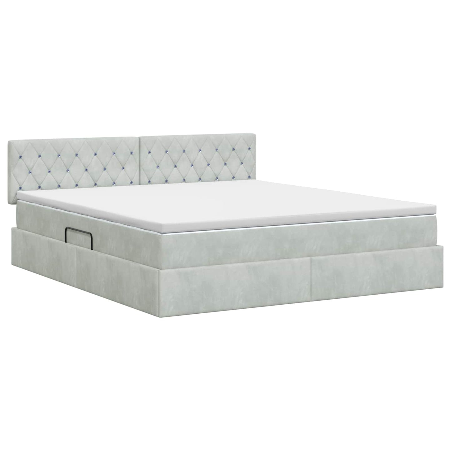 Letto con Contenitore Grigio Chiaro 140 x 190 cm Velluto
