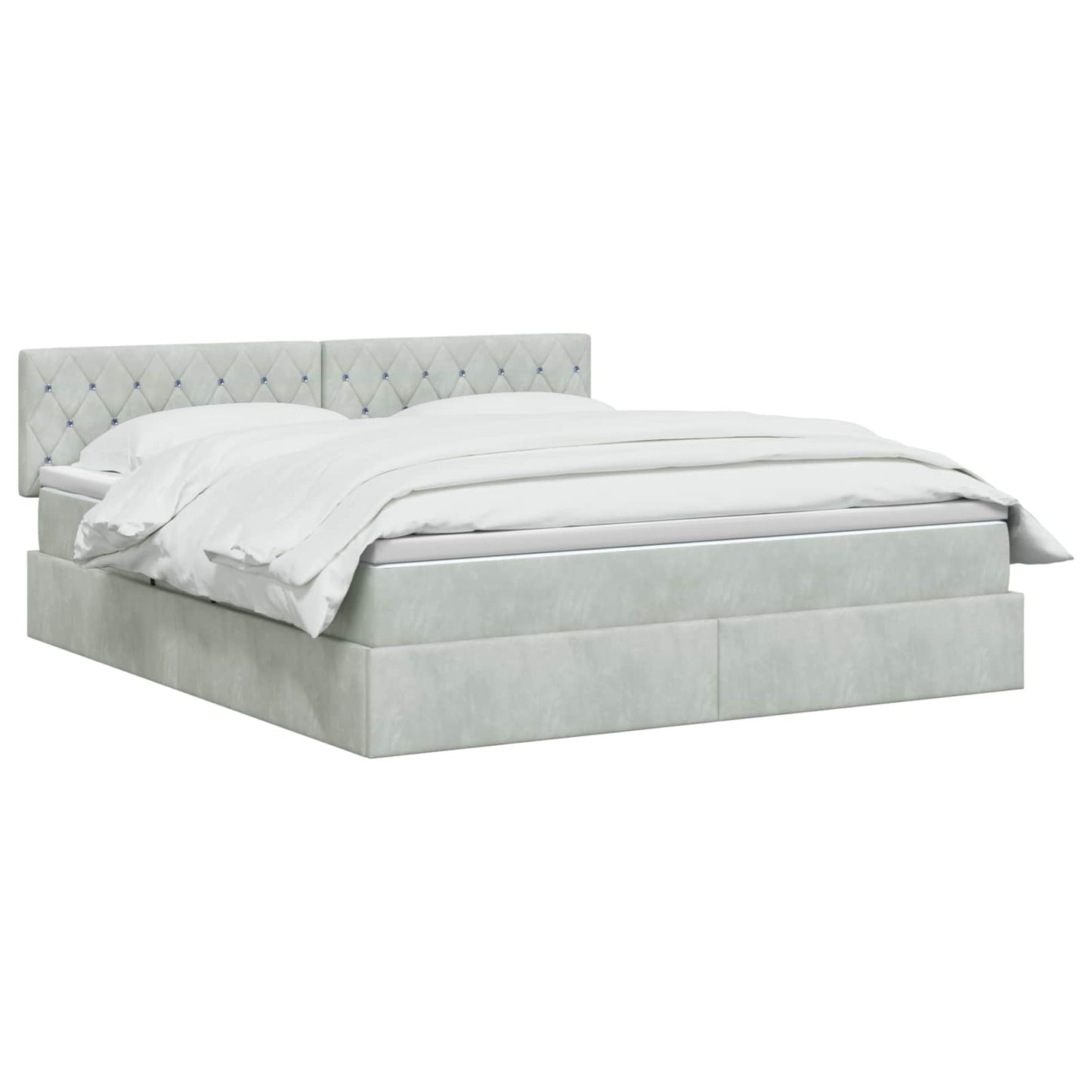 Letto con Contenitore Grigio Chiaro 140 x 200 cm Velluto