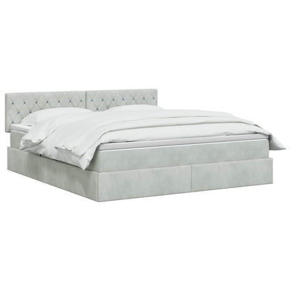 Letto con Contenitore Grigio Chiaro 140 x 200 cm Velluto