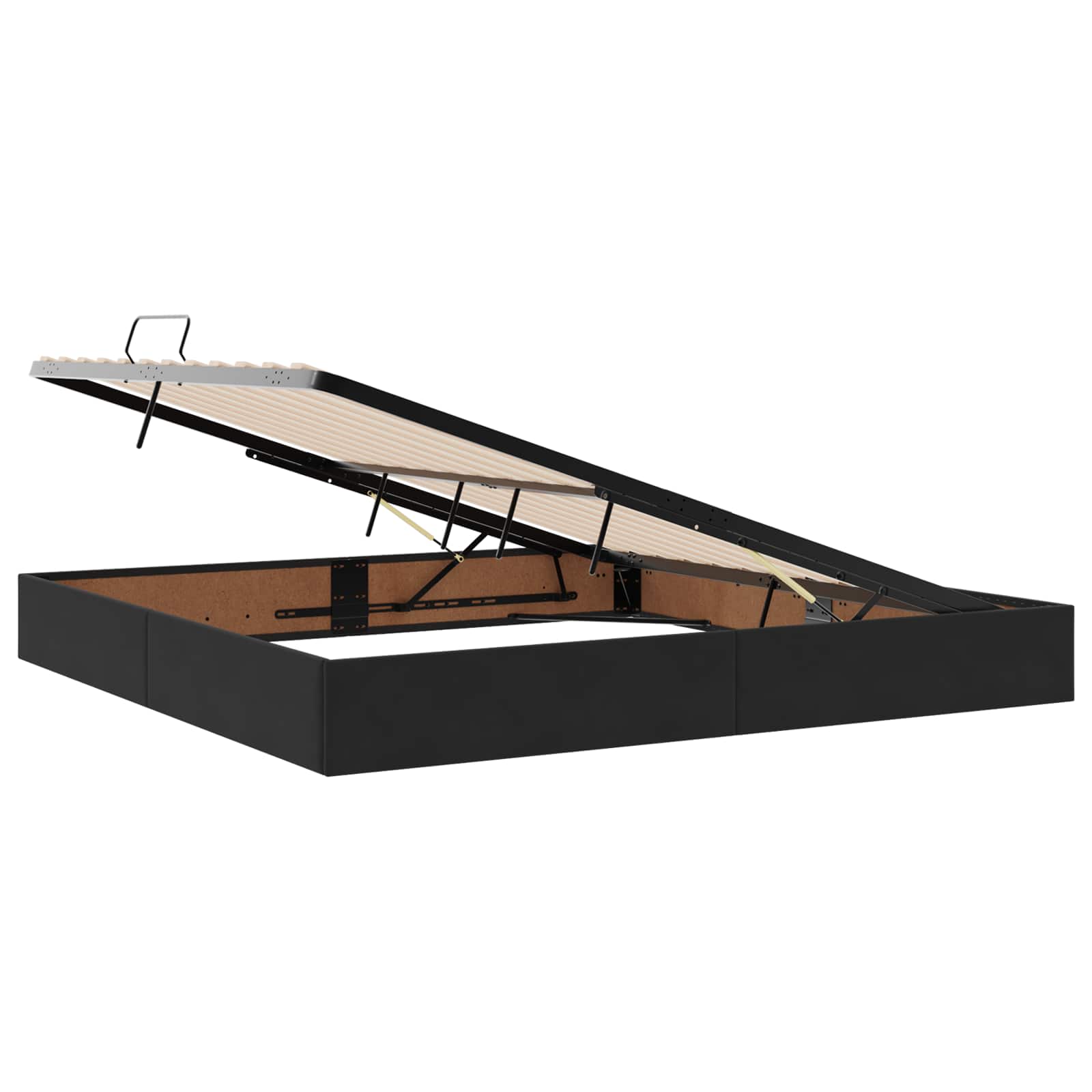 Letto con Contenitore con testiera Nero 200 x 200 cm Velluto | homemem39
