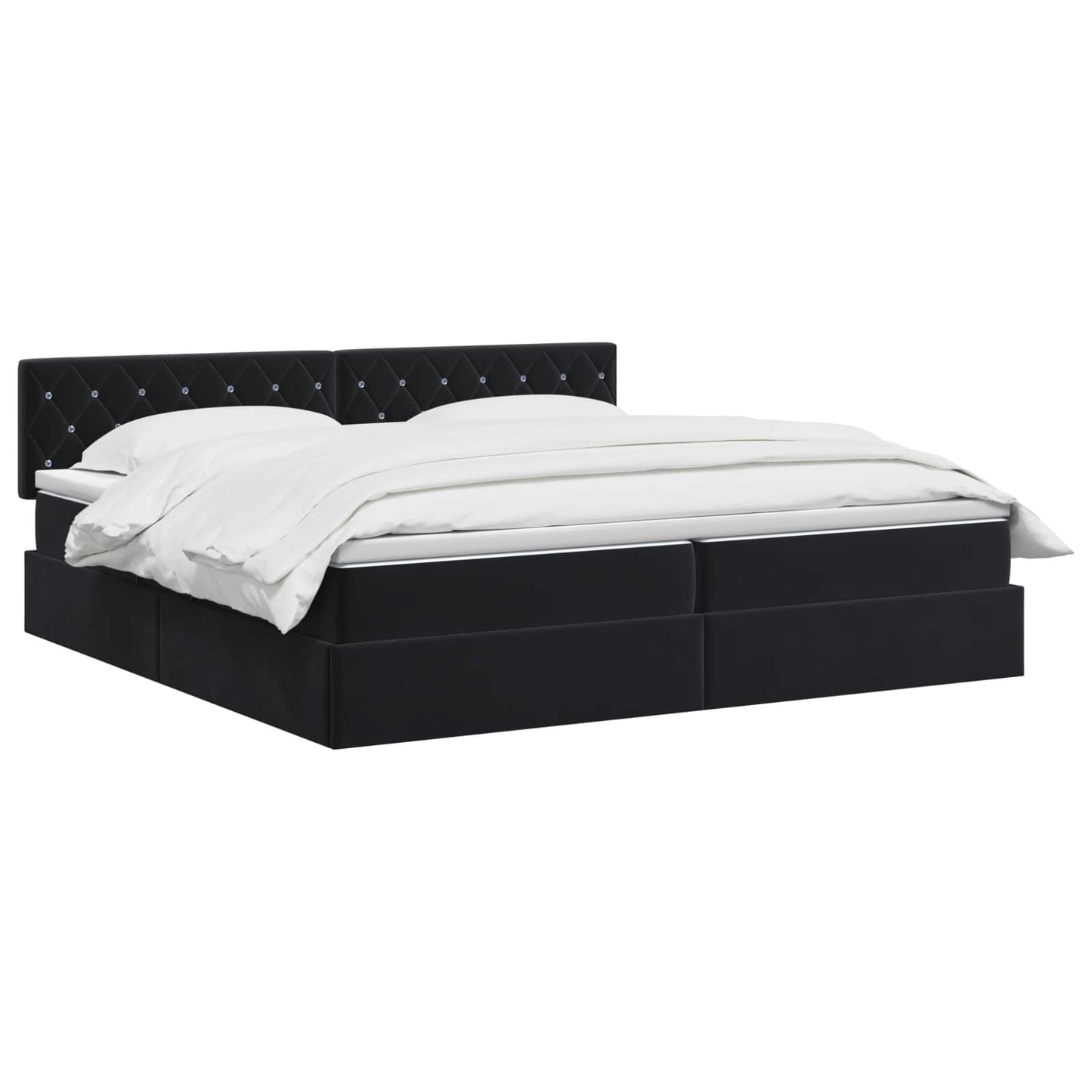 Letto con Contenitore con testiera Nero 200 x 200 cm Velluto