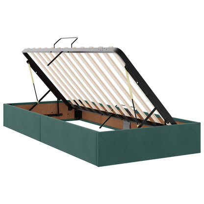 Letto con Contenitore Verde Scuro 100 x 200 cm Velluto | homemem39