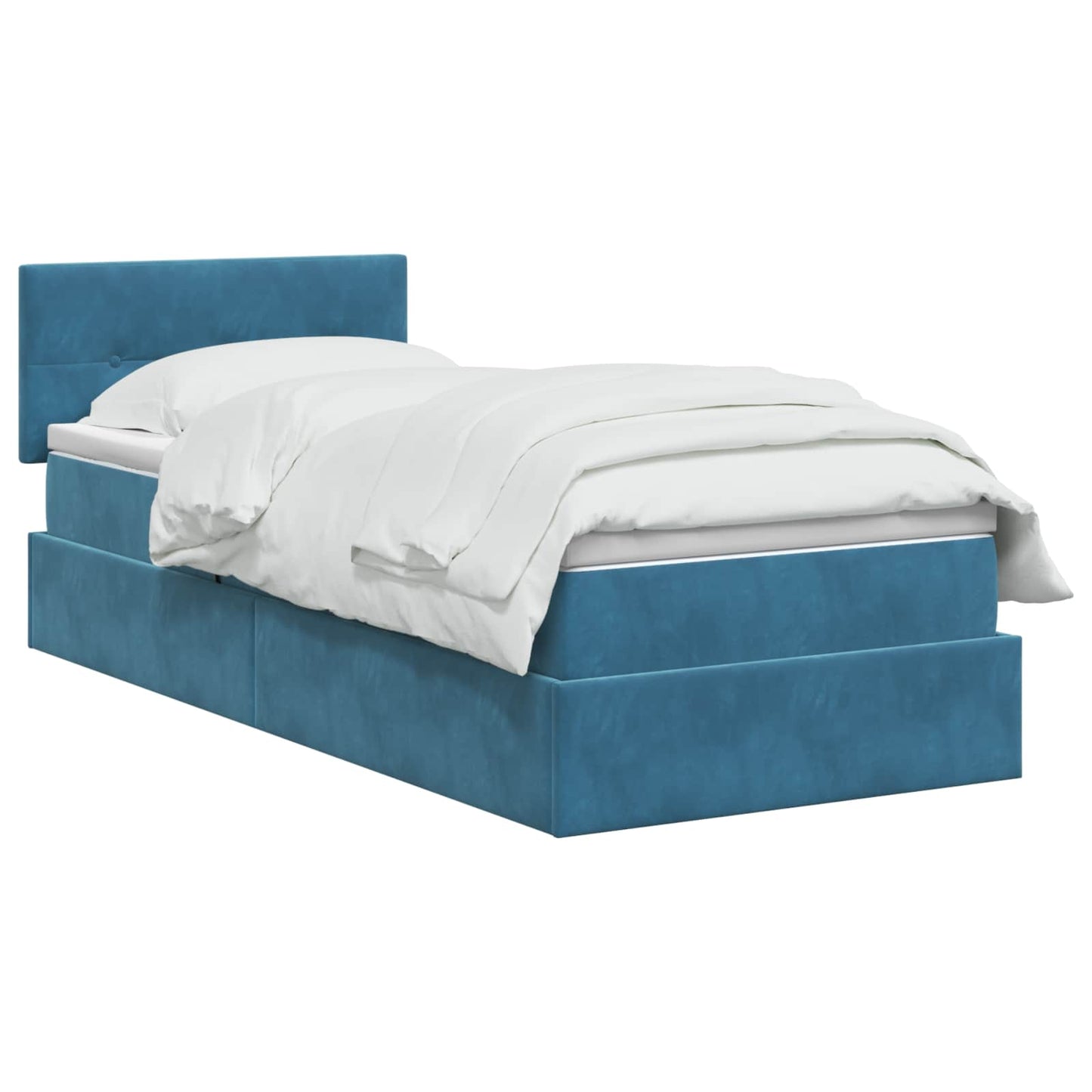 Letto con Contenitore Blu Scuro 100 x 200 cm Velluto | homemem39