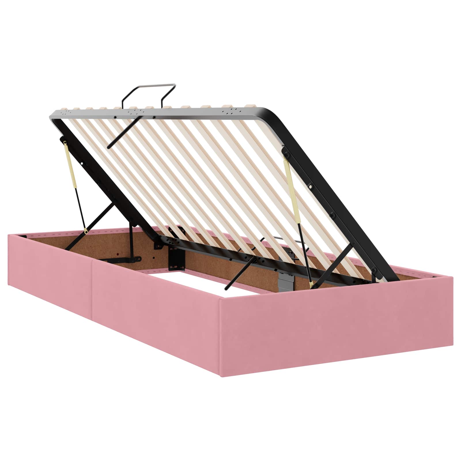 Letto con Contenitore con testiera Rosa 100 x 200 cm Velluto | homemem39