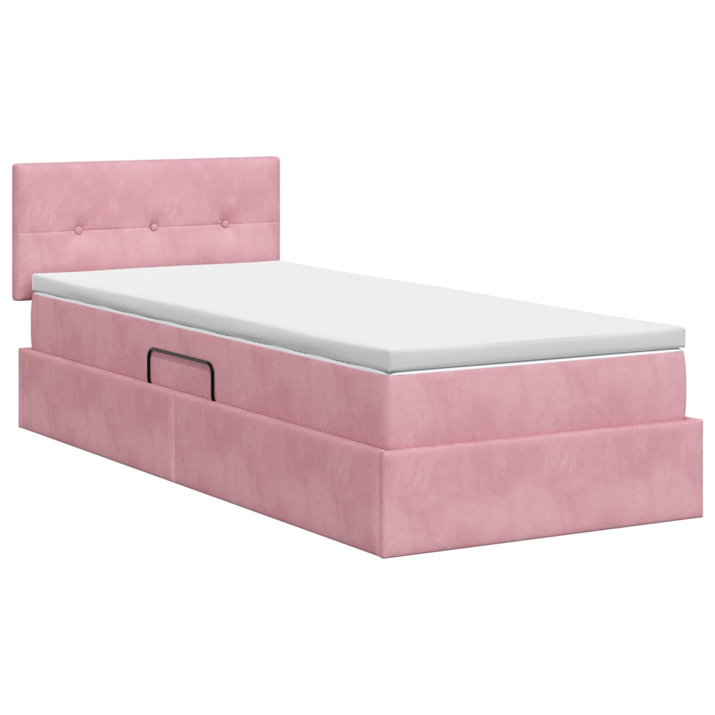 Letto con Contenitore con testiera Rosa 100 x 200 cm Velluto | homemem39