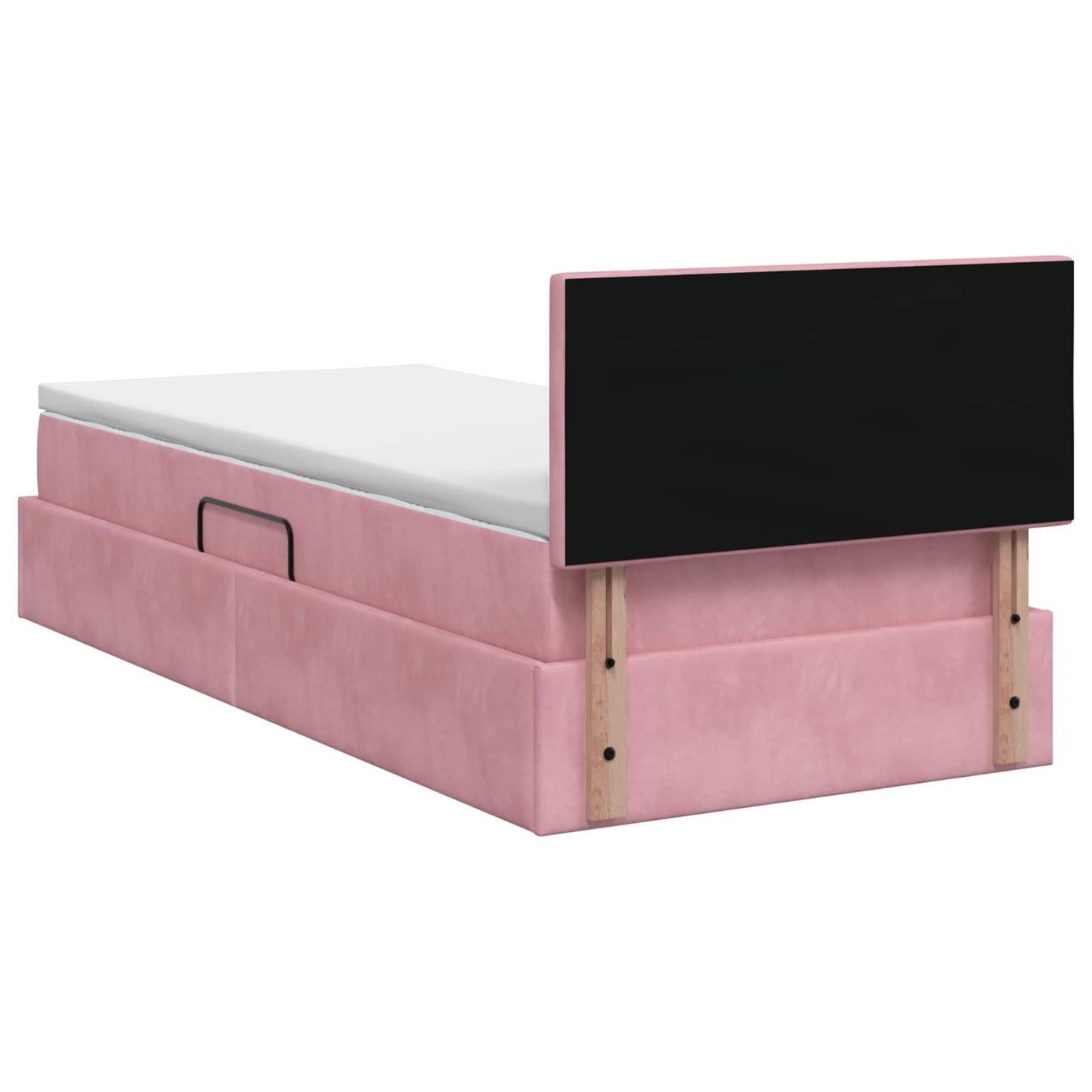 Letto con Contenitore con testiera Rosa 100 x 200 cm Velluto | homemem39
