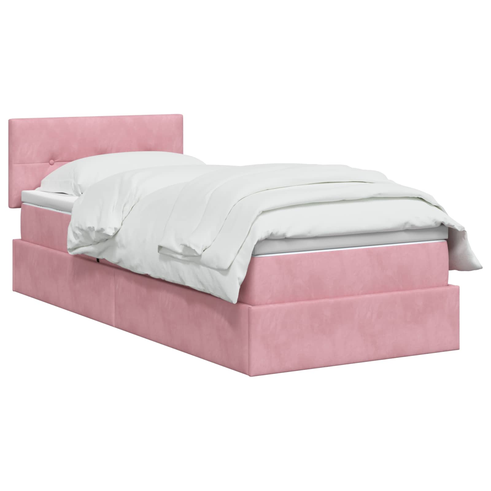 Letto con Contenitore con testiera Rosa 100 x 200 cm Velluto | homemem39