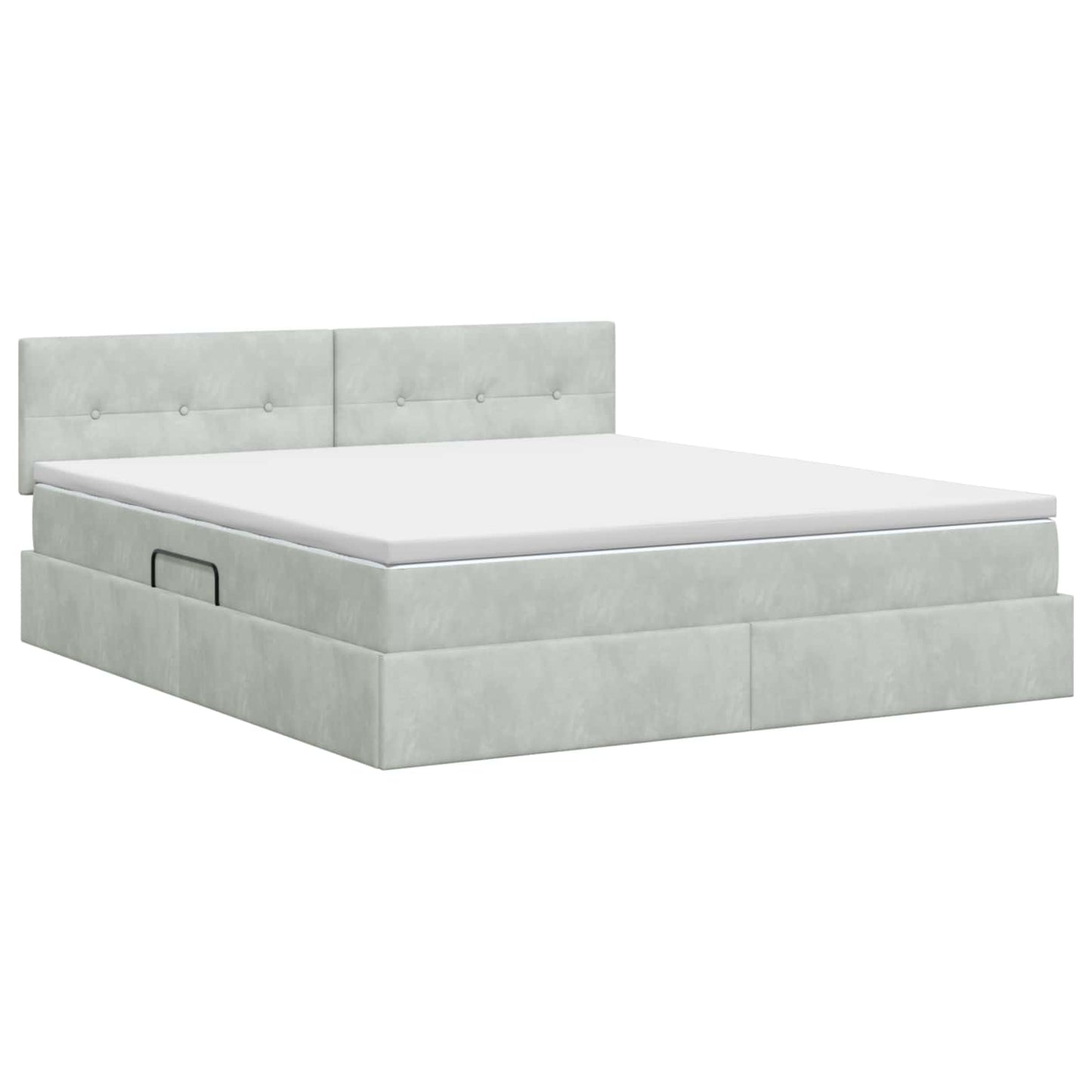 Letto con Contenitore Grigio Chiaro 160 x 200 cm Velluto