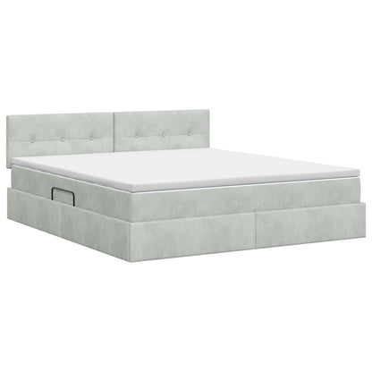Letto con Contenitore Grigio Chiaro 160 x 200 cm Velluto