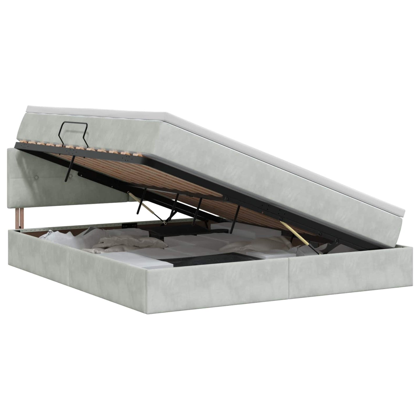 Letto con Contenitore Grigio Chiaro 180 x 200 cm Velluto