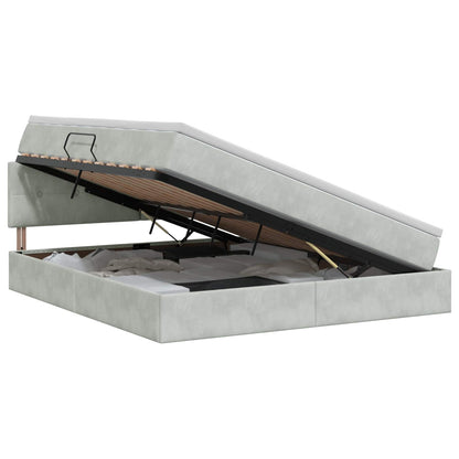 Letto con Contenitore Grigio Chiaro 180 x 200 cm Velluto