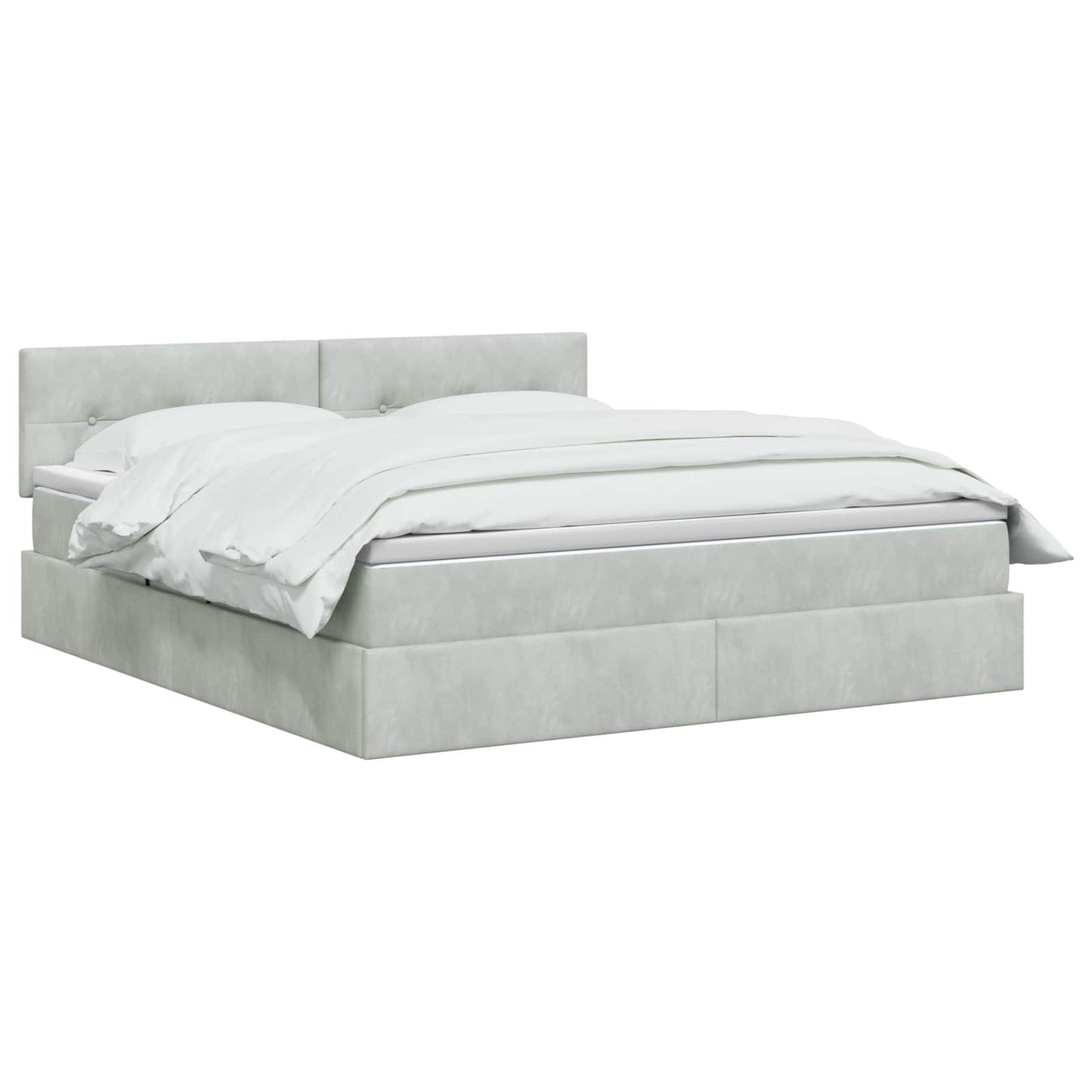 Letto con Contenitore Grigio Chiaro 180 x 200 cm Velluto