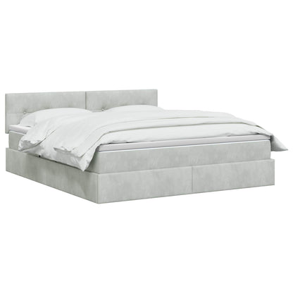 Letto con Contenitore Grigio Chiaro 180 x 200 cm Velluto