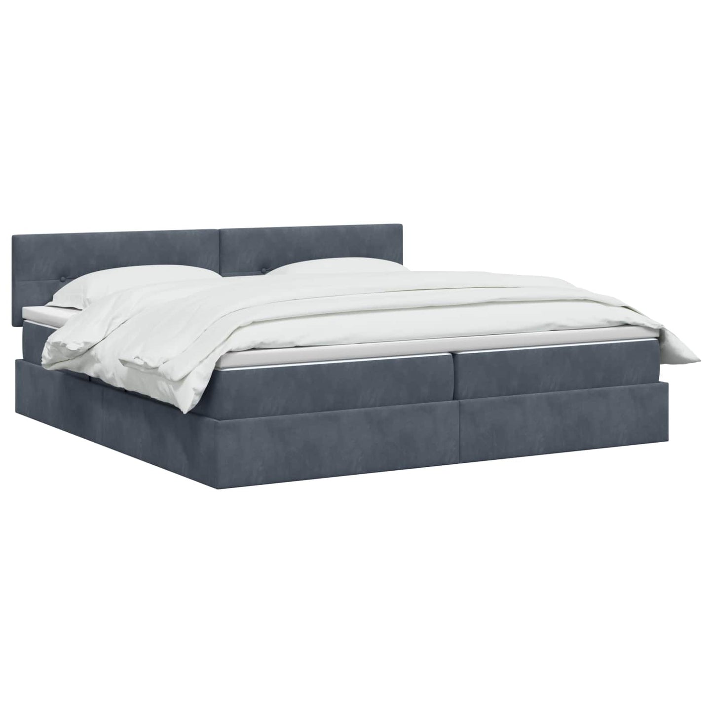 Letto con Contenitore Grigio Scuro 200 x 200 cm Velluto