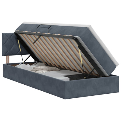 Letto con Contenitore Grigio Scuro 100 x 200 cm Velluto