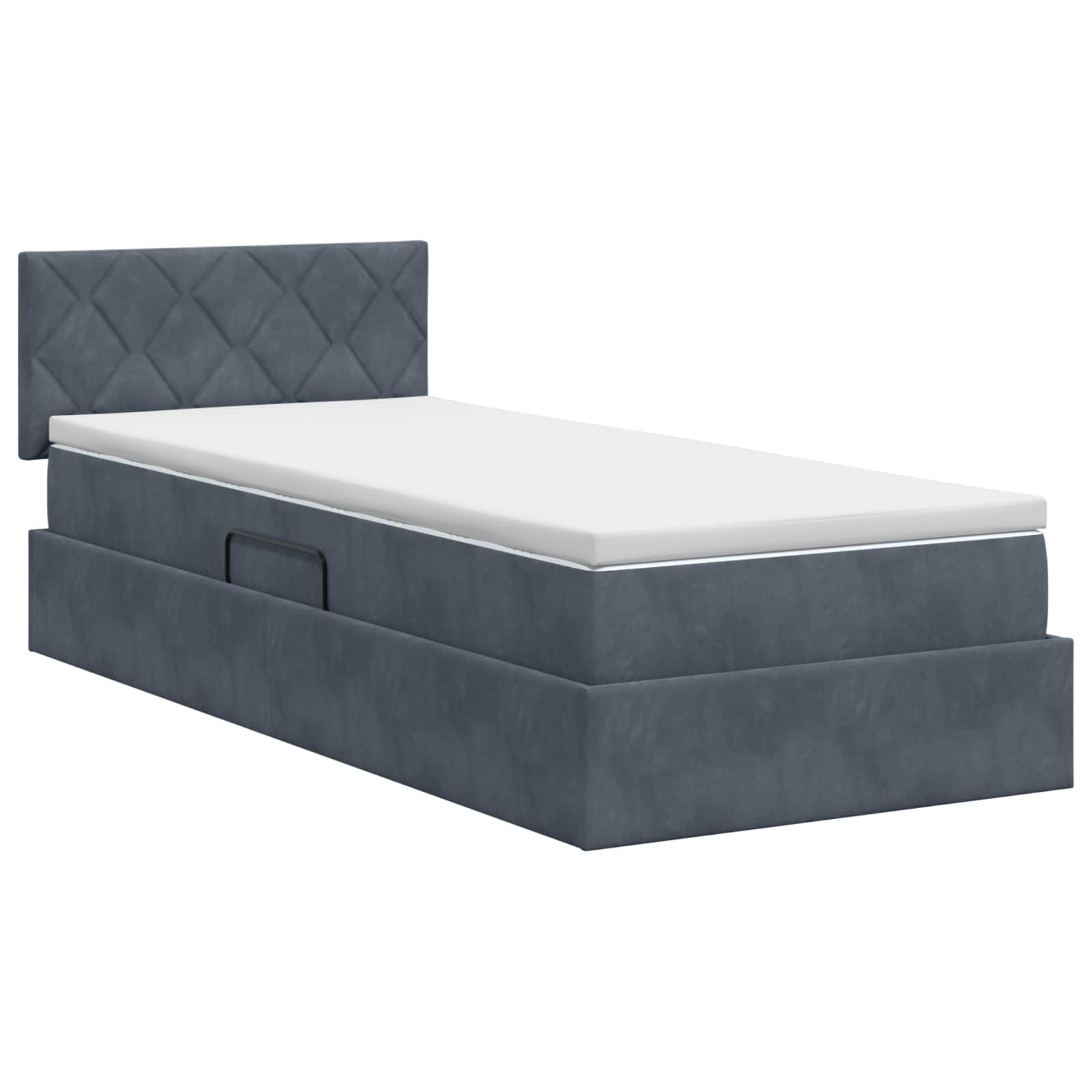 Letto con Contenitore Grigio Scuro 100 x 200 cm Velluto | homemem39