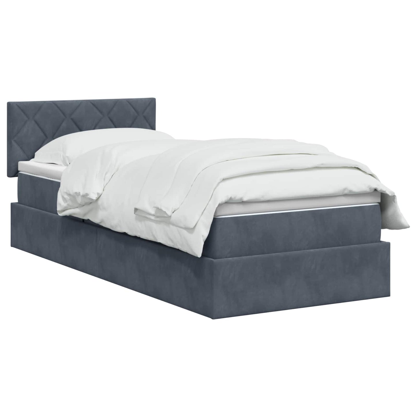 Letto con Contenitore Grigio Scuro 100 x 200 cm Velluto