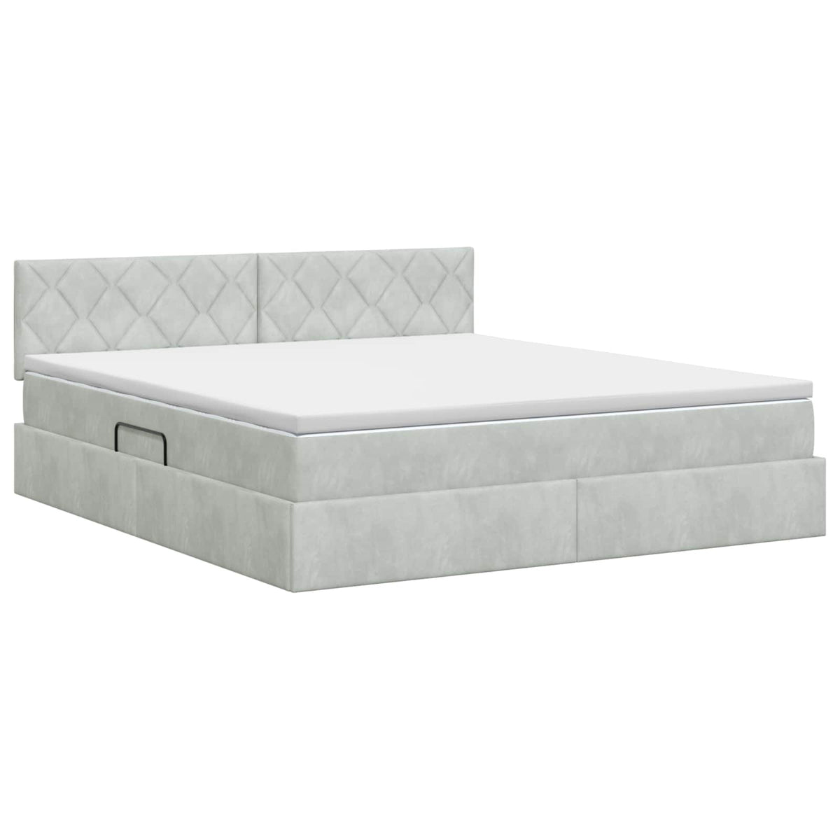 Letto con Contenitore Grigio Chiaro 140 x 200 cm Velluto
