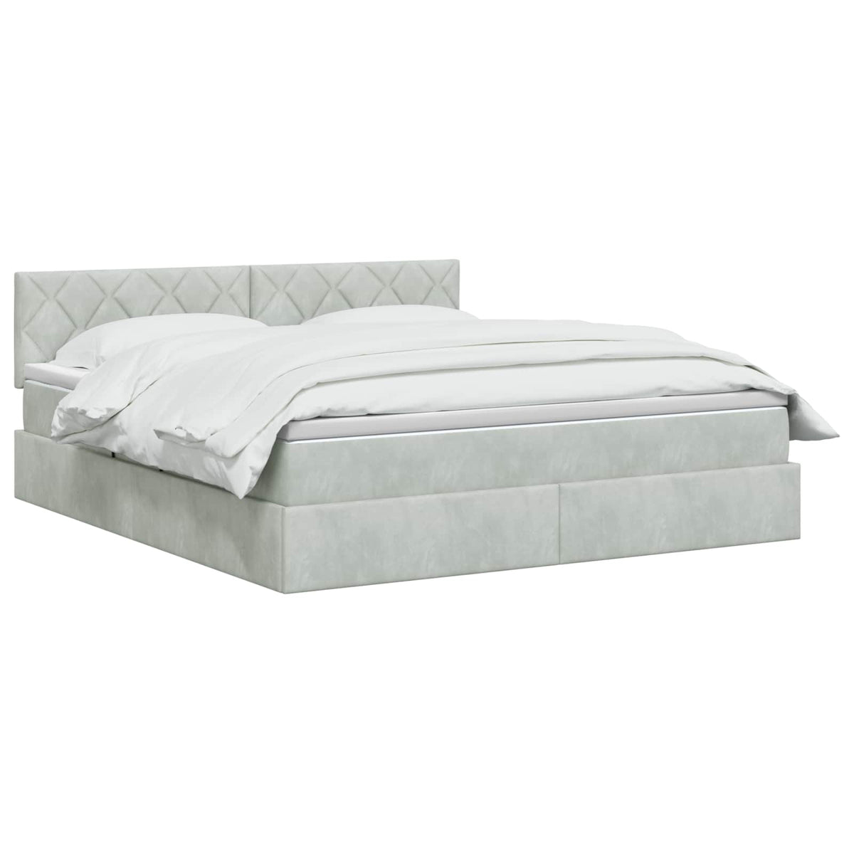 Letto con Contenitore Grigio Chiaro 140 x 200 cm Velluto