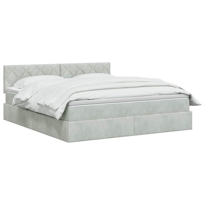 Letto con Contenitore Grigio Chiaro 140 x 200 cm Velluto