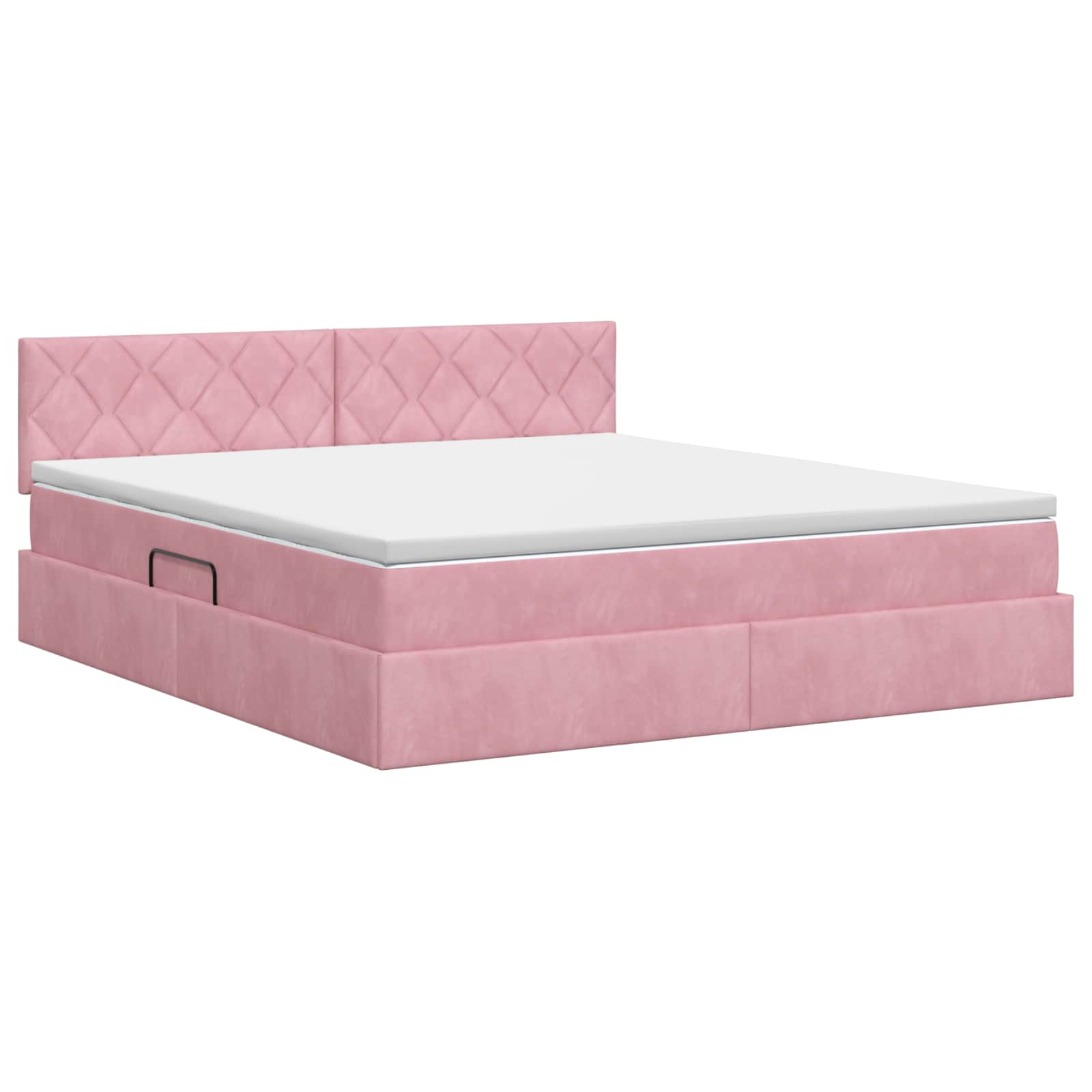 Letto con Contenitore con testiera Rosa 160 x 200 cm Velluto | homemem39