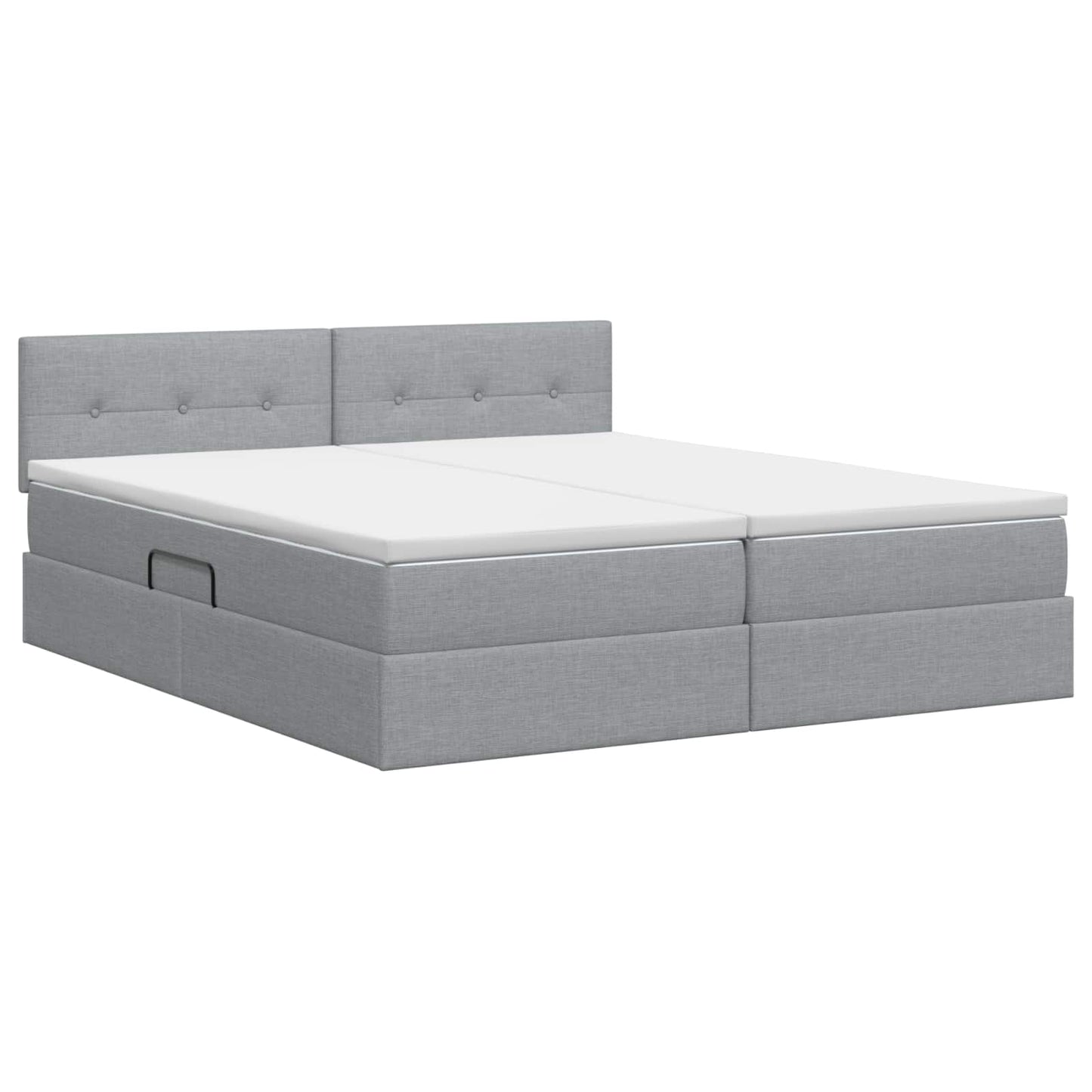 Letto con Contenitore 2 pz Grigio Chiaro Pelle Sintetica