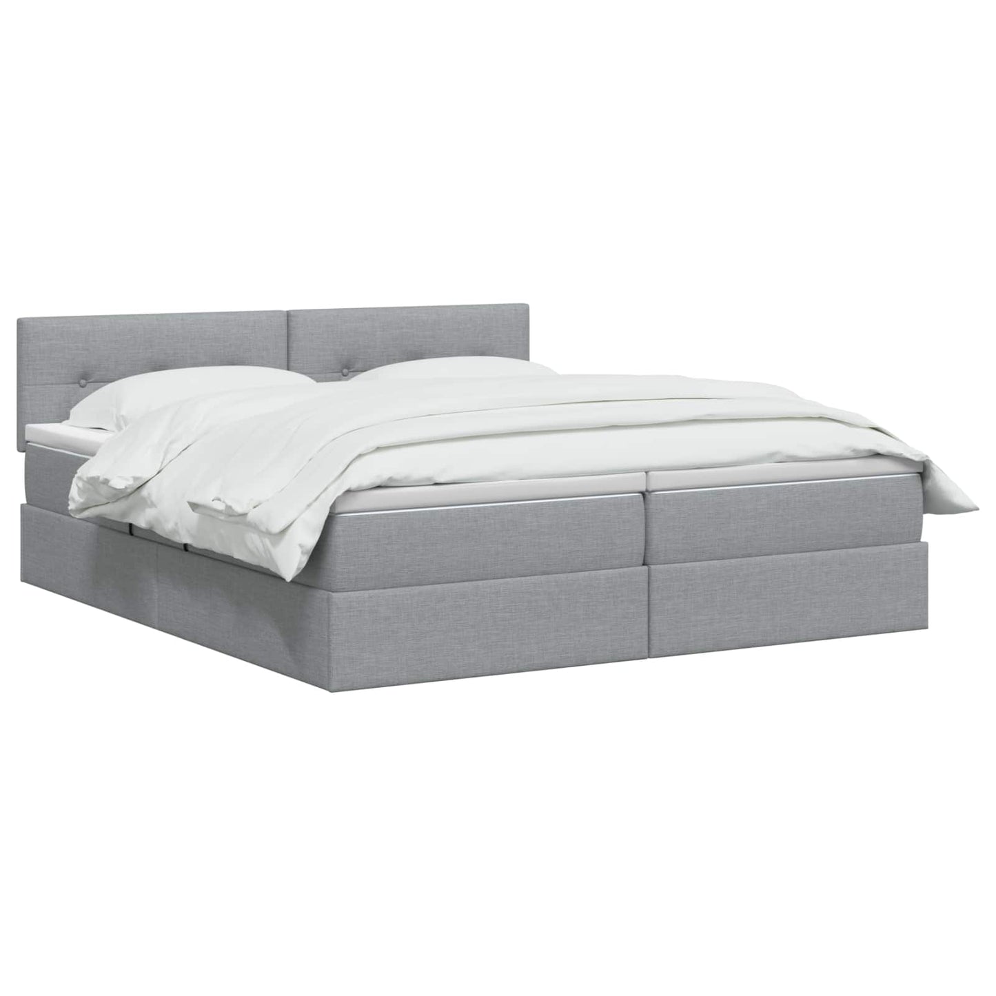 Letto con Contenitore 2 pz Grigio Chiaro Pelle Sintetica