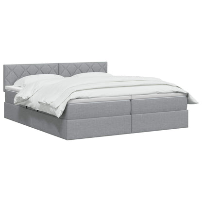 Letto con Contenitore 2 pz Grigio Chiaro Pelle Sintetica