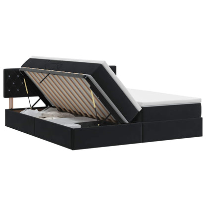 Letto con Contenitore con testiera 2 pz Nero | homemem39