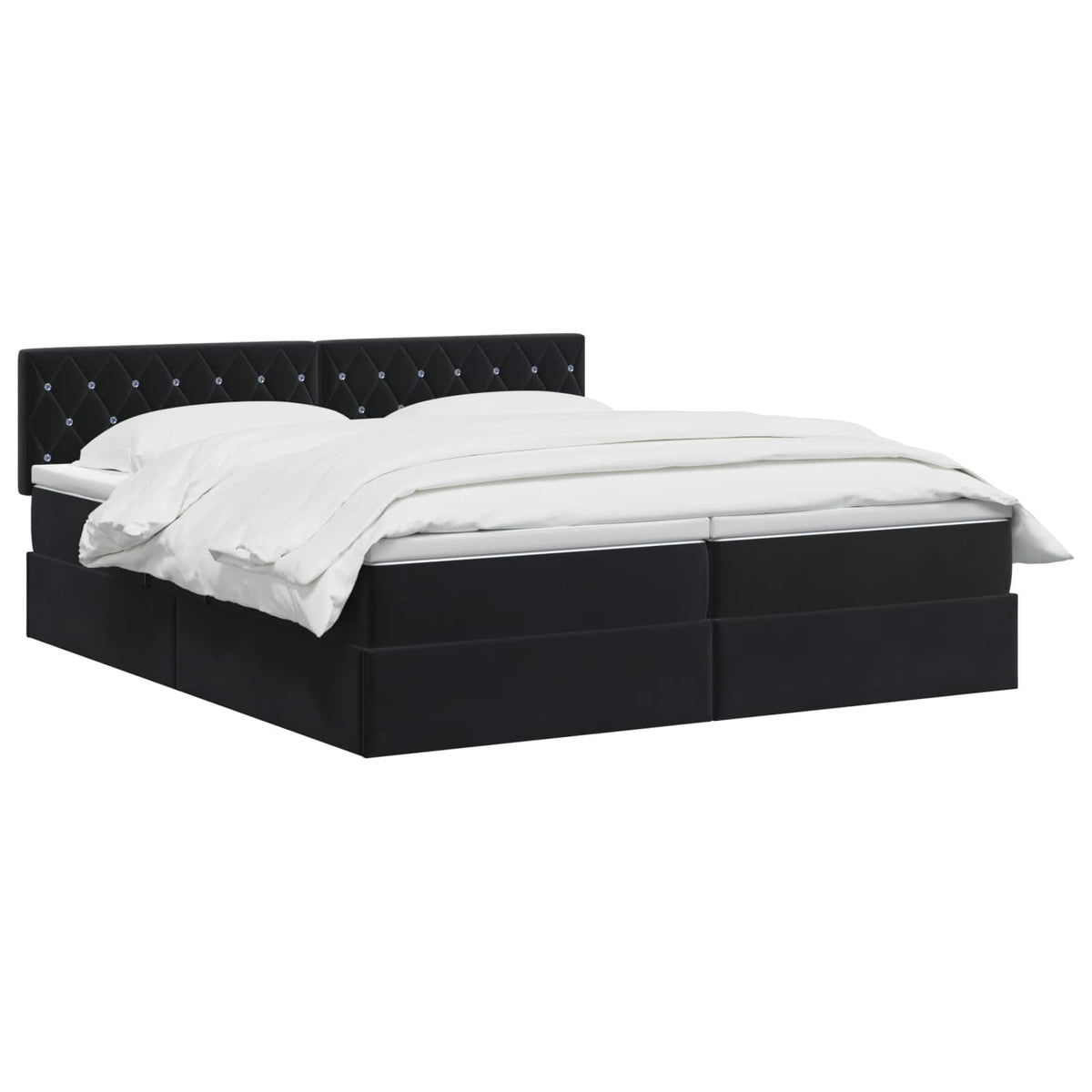 Letto con Contenitore con testiera 2 pz Nero | homemem39
