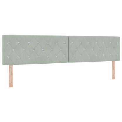 Letto con Contenitore con testiera 2 pz Grigio Chiaro