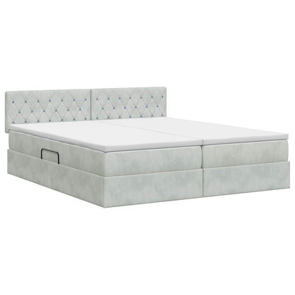 Letto con Contenitore con testiera 2 pz Grigio Chiaro