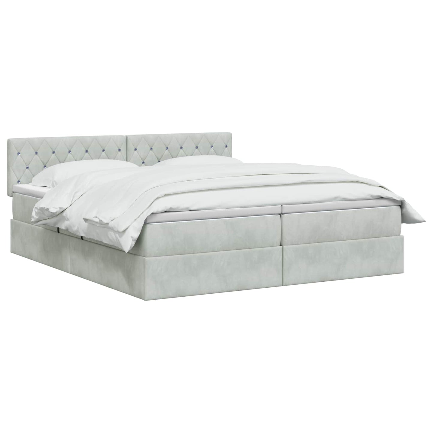 Letto con Contenitore con testiera 2 pz Grigio Chiaro
