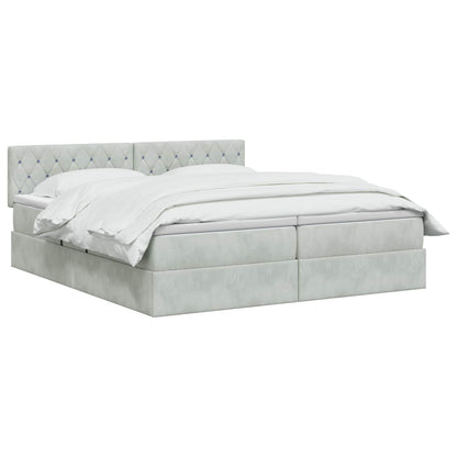 Letto con Contenitore con testiera 2 pz Grigio Chiaro