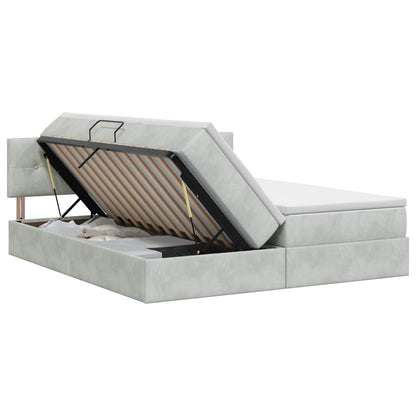 Letto con Contenitore con testiera 2 pz Grigio Chiaro