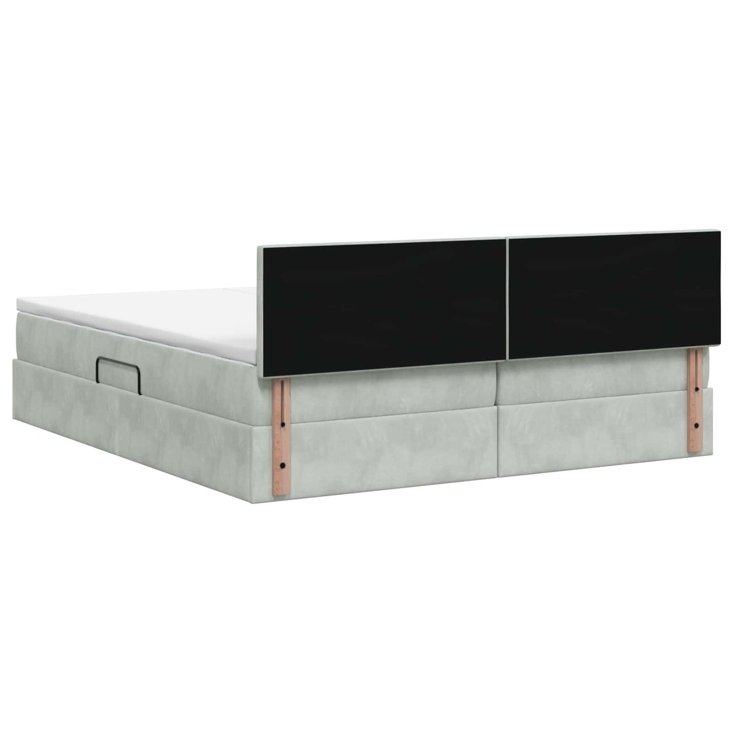 Letto con Contenitore con testiera 2 pz Grigio Chiaro