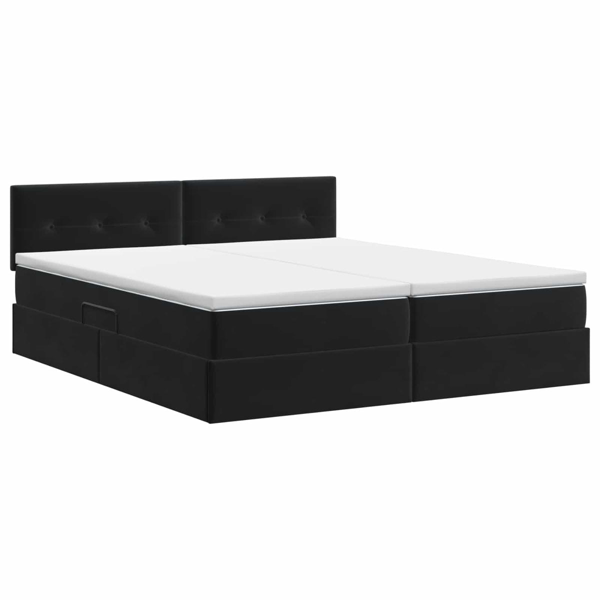 Letto con Contenitore con testiera 2 pz Nero | homemem39