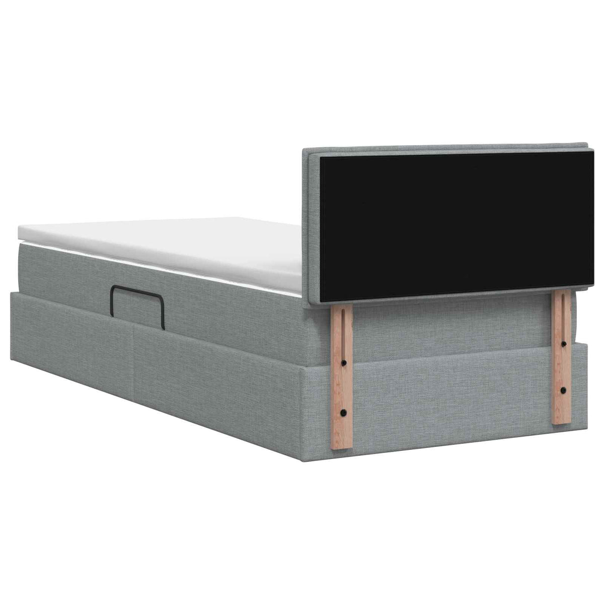 Letto con contenitore LED e materasso Grigio Chiaro 90 x 190 cm | homemem39