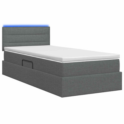 Letto con contenitore LED e materasso Grigio Scuro 90 x 190 cm | homemem39